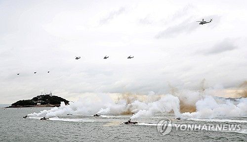 지난 15일 열린 인천상륙작전 재연행사