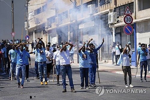 이스라엘 텔아비브에서 열린 에리트레아인 폭동.