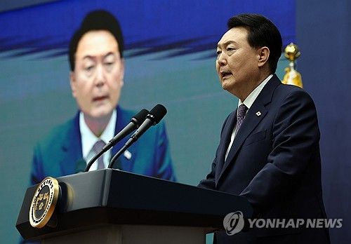 축사하는 윤석열 대통령