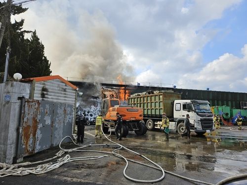 10일 제주시 애월읍 화재 현장