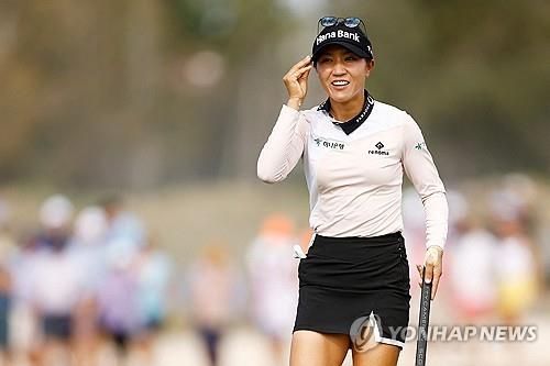 리디아 고의 경기 모습.