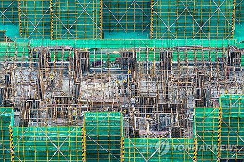 중국 장쑤성의 한 아파트 건설현장