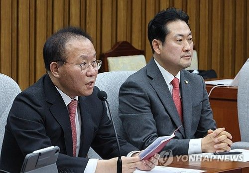 발언하는 윤재옥 원내대표