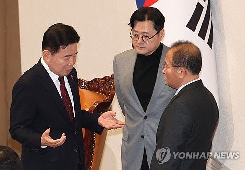 김진표 국회의장과 여야 원내대표