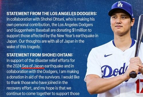 LA다저스가 일본 강진 피해지역에 기부 계획을 소개하면서 논란이 된 일본해 표기