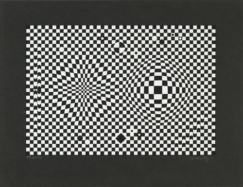 빅토르 바자렐리, 직녀성(Vega), 종이에 실크스크린, 1957, Museum of Fine Arts, Budapest[가우시움어소시에이츠 제공. 재판매 및 DB 금지]