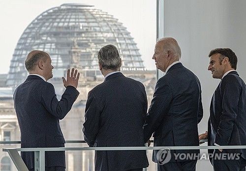 독일·영국·미국·프랑스(왼쪽부터) 정상회동
