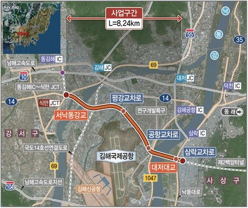 부산 대저대교 건설사업 위치도