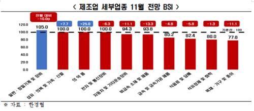 제조업 세부업종 BSI 전망