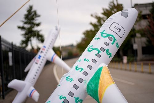 보잉 노동자 피켓 시위