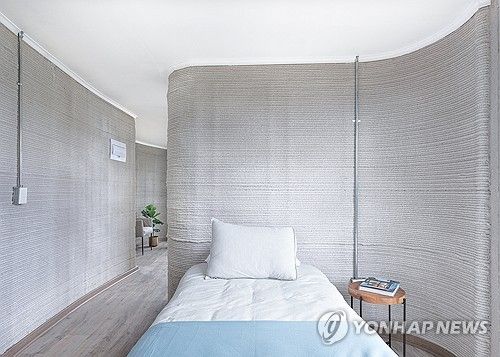 3D 트린터로 지은 집 내부