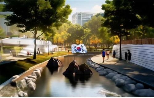 은평구 녹번천에 설치될 독도 조형물 설치 예상 모습