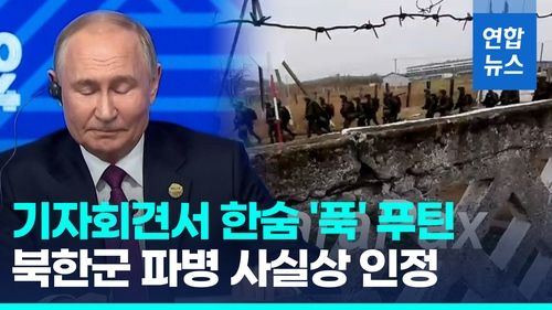 [영상] "북한군 진짜 왔냐" 미 기자 질문에…푸틴, 한숨 내쉬며 한말은 - 2
