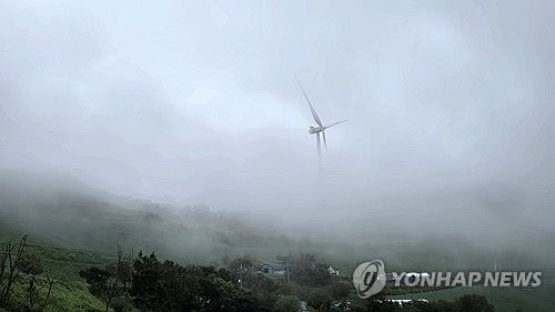 짙은 안개가 낀 안반데기