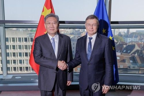 중국-EU 통상수장의 지난 9월 회동