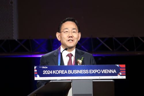 '한국상품박람회'서 축사하는 주호영 국회부의장