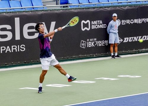 정현의 1회전 경기 모습. 