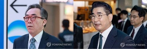 조태열 외교부 장관과 김용현 국방부 장관
