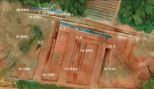 고창군 봉덕리 고분군 3호분 발굴 조사 유구 분포도