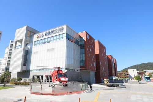 빛고을국민안전체험관에 전시된 광주소방 1호 헬기