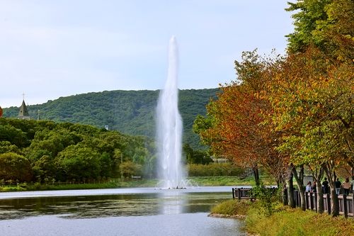 높이 100ｍ 이상 치솟는 분수[사진/조보희 기자]