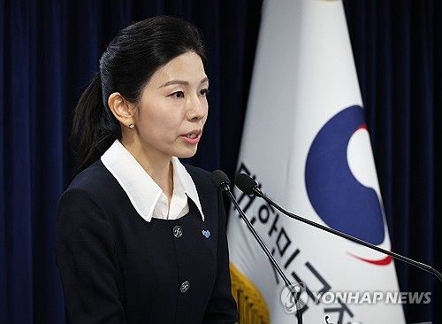 브리핑하는 김인애 부대변인