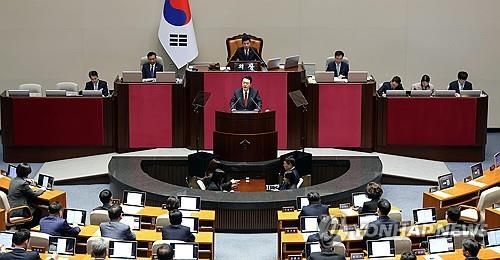 지난해 국회에서 예산안 시정연설하는 윤석열 대통령