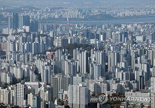 서울 남산에서 바라본 아파트 단지
