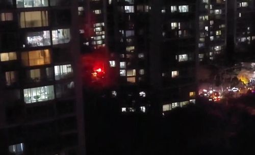 정전 발생한 아파트