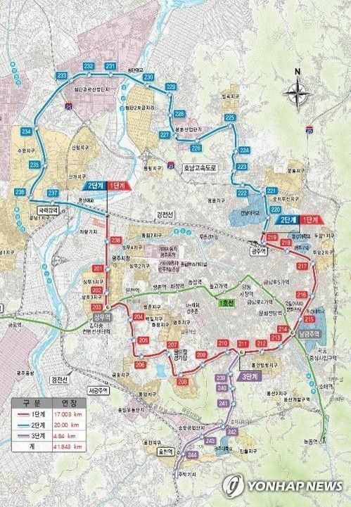 광주도시철도 2호선 노선