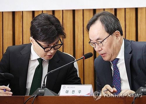 대화하는 한동훈 대표와 대한의학회장