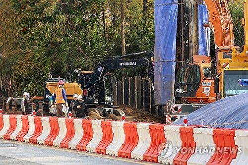 공사 중인 광주 도시철도 2호선 2단계