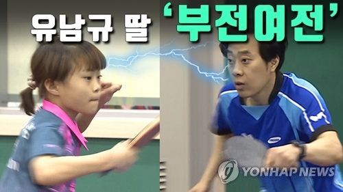 유남규 삼성생명 감독과 유 감독의 딸 유예린