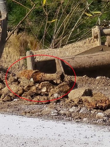 철도공사장에서 발견된 연막탄