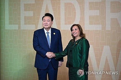 악수하는 한-페루 정상