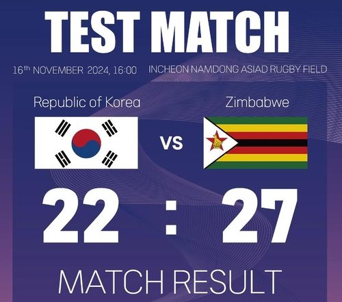 한국-짐바브웨 럭비 친선전 결과