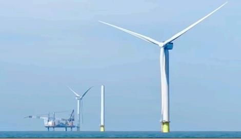 전남해상풍력1단지 터빈 설치 사진