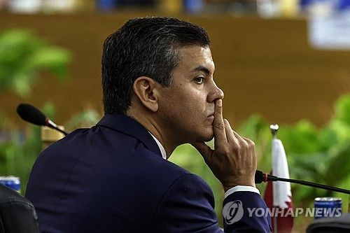 18일(현지시간) G20 정상회의 참석한 산티아고 페냐 파라과이 대통령