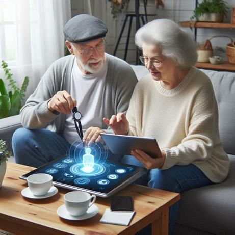 고령층 친화적 디자인을 적용한 디지털 라이프 상상도