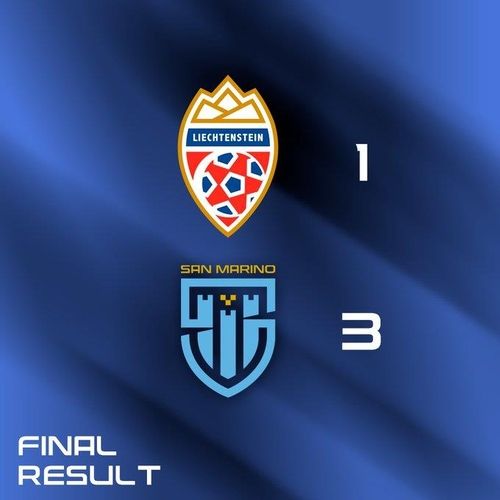 산마리노의 리히텐슈타인전 3-0 승리를 알린 산마리노축구협회.