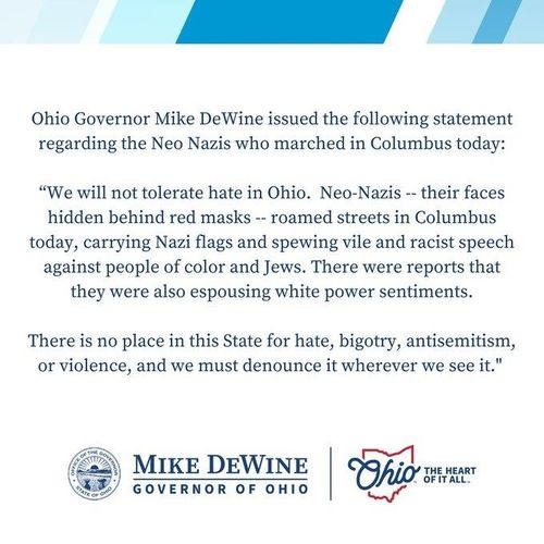 마이크 드와인 오하이오 주지사 입장문