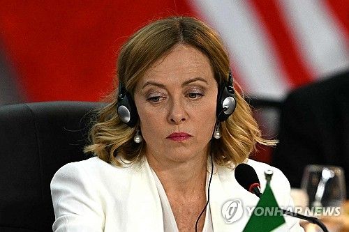 19일(현지시간) G20 정상회의에 참석한 멜로니 총리