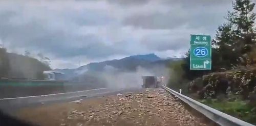 덤프트럭 전도 블랙박스 영상