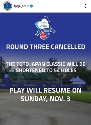 토토 저팬 클래식 3라운드 취소