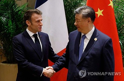 마크롱 프랑스 대통령(왼쪽)과 시진핑 중국 국가주석