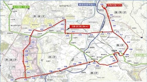 대전 트램 노선도