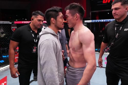 유수영(왼쪽)과 바얼걸 제러이스의 페이스오프