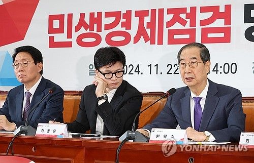 민생경제점검 당정에서 발언하는 한덕수 총리