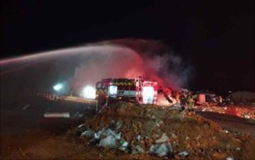 서산 환경종합타운 폐기물 야적장에 불