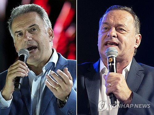 우루과이 대선에 출마한 오르시 후보(왼쪽)와 델가도 후보